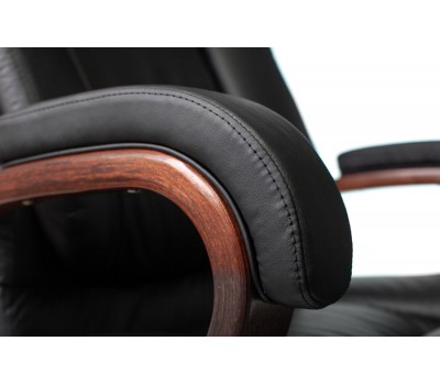 Кресло руководителя Бюрократ T-9925WALNUT черный кожа крестовина металл/дерево