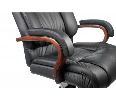Кресло руководителя Бюрократ T-9925WALNUT черный кожа крестовина металл/дерево