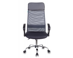 Кресло руководителя Бюрократ KB-6N темно-серый TW-04 TW-12 сетка/ткань с подголов. крестовина металл хром-foto2