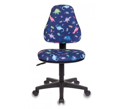 Кресло детское Бюрократ KD-4 синий динозаврики крестовина пластик