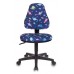 Кресло детское Бюрократ KD-4 синий динозаврики крестовина пластик