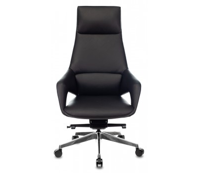 Кресло руководителя Бюрократ _DAO-2 черный кожа с подголов. крестовина алюминий
