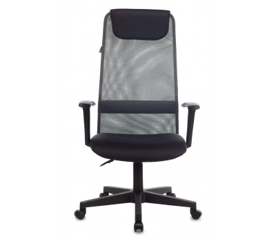 Кресло руководителя Бюрократ KB-8 темно-серый TW-04 TW-12 сетка/ткань с подголов. крестовина пластик