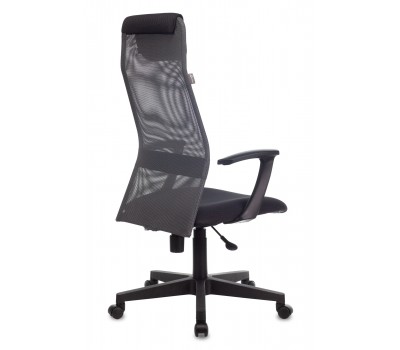 Кресло руководителя Бюрократ KB-8 темно-серый TW-04 TW-12 сетка/ткань с подголов. крестовина пластик