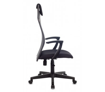 Кресло руководителя Бюрократ KB-8 темно-серый TW-04 TW-12 сетка/ткань с подголов. крестовина пластик