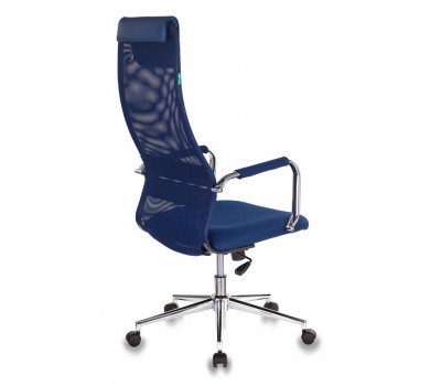 Кресло руководителя Бюрократ KB-9N синий TW-05N TW-10N сетка/ткань с подголов. крестовина металл хром