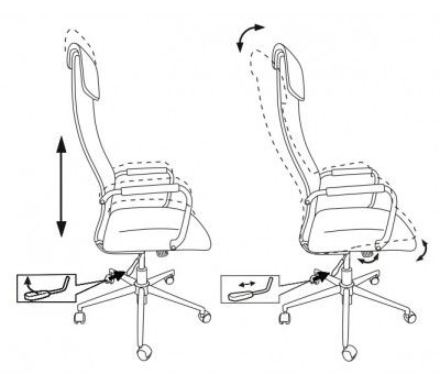 Кресло руководителя Бюрократ KB-9N синий TW-05N TW-10N сетка/ткань с подголов. крестовина металл хром