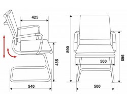 Кресло Бюрократ Ch-993-Low-V светло-коричневый эко.кожа низк.спин. полозья металл хром-foto4