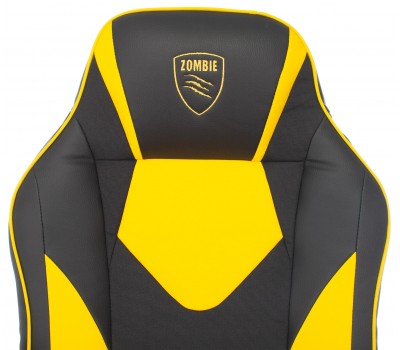 Кресло игровое Zombie GAME 17 черный/желтый текстиль/эко.кожа крестовина пластик