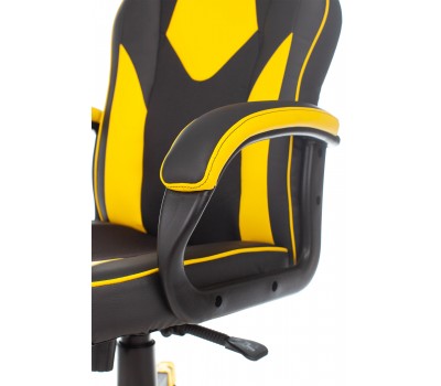 Кресло игровое Zombie GAME 17 черный/желтый текстиль/эко.кожа крестовина пластик