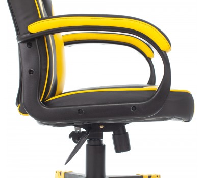 Кресло игровое Zombie GAME 17 черный/желтый текстиль/эко.кожа крестовина пластик