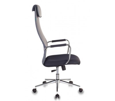 Кресло руководителя Бюрократ KB-9N темно-серый TW-04 TW-12 сетка/ткань с подголов. крестовина металл хром