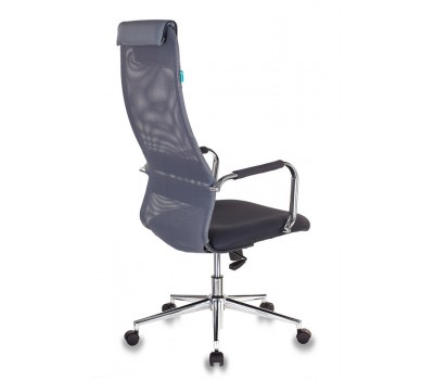 Кресло руководителя Бюрократ KB-9N темно-серый TW-04 TW-12 сетка/ткань с подголов. крестовина металл хром