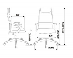Кресло руководителя Бюрократ KB-8N черный TW-01 TW-11 сетка/ткань с подголов. крестовина пластик-foto6