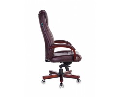 Кресло руководителя Бюрократ T-9923WALNUT коричневый кожа крестовина металл/дерево-foto3