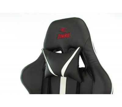 Кресло игровое Zombie A4 черный/белый эко.кожа с подголов. крестовина пластик