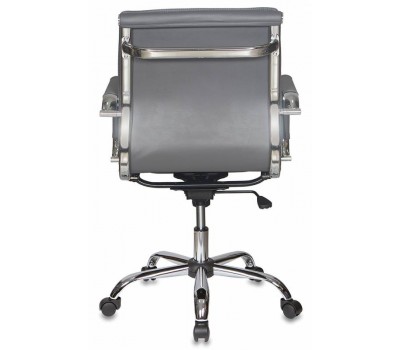 Кресло руководителя Бюрократ CH-993-Low серый эко.кожа низк.спин. крестовина металл хром