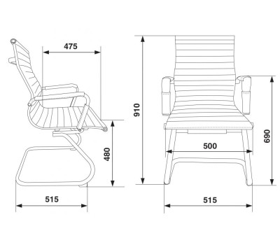 Кресло Бюрократ CH-883-LOW-V слоновая кость эко.кожа низк.спин. полозья металл хром
