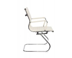 Кресло Бюрократ CH-883-LOW-V слоновая кость эко.кожа низк.спин. полозья металл хром-foto3
