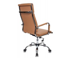 Кресло руководителя Бюрократ Ch-993 светло-коричневый эко.кожа крестовина металл хром-foto4