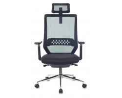 Кресло руководителя Бюрократ MC-612N-H черный TW-01 38-418 сетка/ткань с подголов. крестовина металл хром-foto2