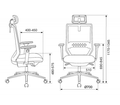 Кресло руководителя Бюрократ MC-612N-H черный TW-01 38-418 сетка/ткань с подголов. крестовина металл хром