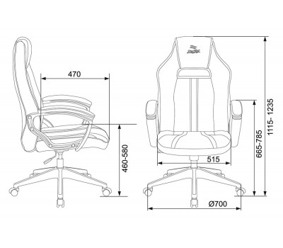 Кресло игровое Zombie A3 черный/зеленый эко.кожа крестовина пластик
