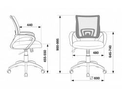 Кресло Бюрократ CH-695N синий TW-05 сиденье черный TW-11 сетка/ткань крестовина пластик-foto4