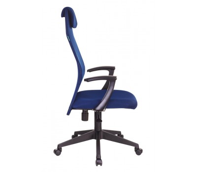 Кресло руководителя Бюрократ KB-8N синий TW-05N TW-10N сетка/ткань с подголов. крестовина пластик