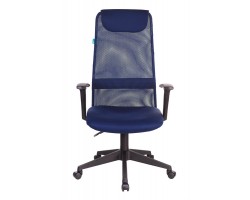 Кресло руководителя Бюрократ KB-8N синий TW-05N TW-10N сетка/ткань с подголов. крестовина пластик-foto2