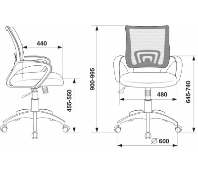 Кресло Бюрократ CH-W695N салатовый TW-03A TW-18 сетка/ткань крестовина пластик пластик белый