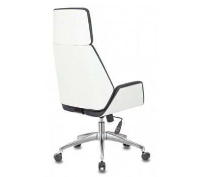 Кресло руководителя Бюрократ _OPTIMUM черный эко.кожа крестовина алюминий пластик белый