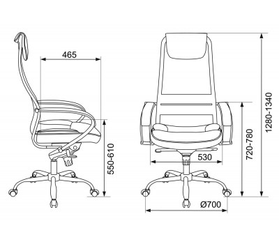 Кресло руководителя Бюрократ CH-609SL черный TW-01 TW-11 эко.кожа/сетка с подголов. крестовина металл хром