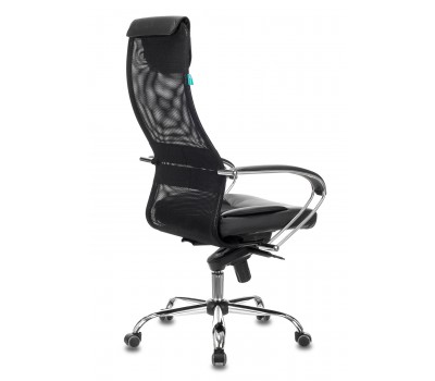 Кресло руководителя Бюрократ CH-609SL черный TW-01 TW-11 эко.кожа/сетка с подголов. крестовина металл хром