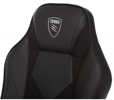 Кресло игровое Zombie GAME 17 черный текстиль/эко.кожа крестовина пластик