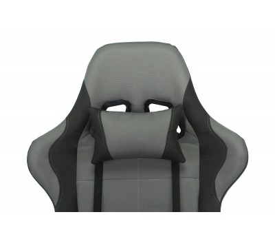 Кресло игровое Zombie 771N серый/черный с подголов. крестовина металл черный