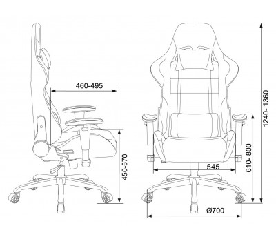 Кресло игровое Zombie 771N серый/черный с подголов. крестовина металл черный