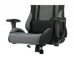 Кресло игровое Zombie 771N серый/черный с подголов. крестовина металл черный-foto8