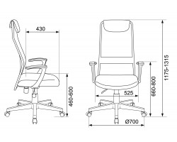 Кресло руководителя Бюрократ KB-8 черный TW-01 TW-11 сетка/ткань с подголов. крестовина пластик-foto5