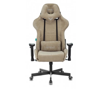 Кресло игровое Zombie VIKING KNIGHT Fabric песочный Light-21 с подголов. крестовина металл