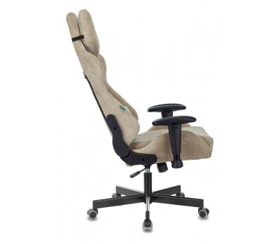 Кресло игровое Zombie VIKING KNIGHT Fabric песочный Light-21 с подголов. крестовина металл