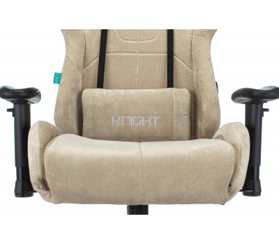 Кресло игровое Zombie VIKING KNIGHT Fabric песочный Light-21 с подголов. крестовина металл