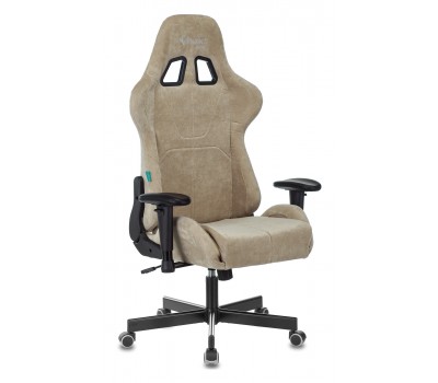 Кресло игровое Zombie VIKING KNIGHT Fabric песочный Light-21 с подголов. крестовина металл