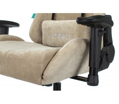 Кресло игровое Zombie VIKING KNIGHT Fabric песочный Light-21 с подголов. крестовина металл