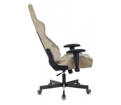 Кресло игровое Zombie VIKING KNIGHT Fabric песочный Light-21 с подголов. крестовина металл