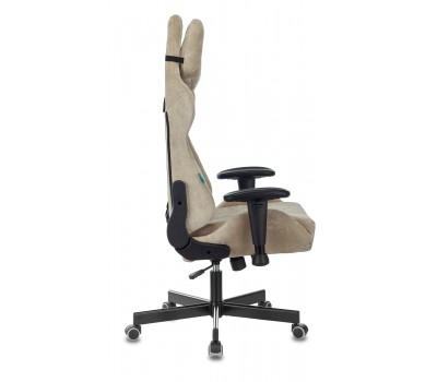 Кресло игровое Zombie VIKING KNIGHT Fabric песочный Light-21 с подголов. крестовина металл