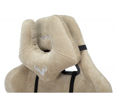 Кресло игровое Zombie VIKING KNIGHT Fabric песочный Light-21 с подголов. крестовина металл