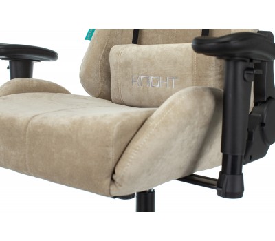 Кресло игровое Zombie VIKING KNIGHT Fabric песочный Light-21 с подголов. крестовина металл