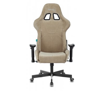 Кресло игровое Zombie VIKING KNIGHT Fabric песочный Light-21 с подголов. крестовина металл