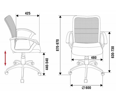 Кресло Бюрократ CH-590 черный сиденье черный эко.кожа/сетка крестовина пластик